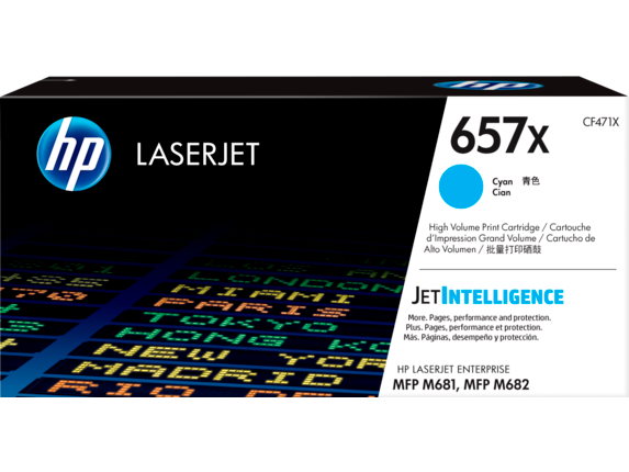 HP - 657X High Yield Cyan Original LaserJet Toner Cartridge, ~23,000 pages, CF471X