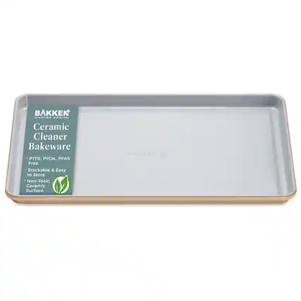 BAKKEN MASTER DESIGN Ceramic Cleaner Bakeware PTFE, PFOA, PFAS Free Stackable & Easy to Store Non-Toxic Ceramic Surface BAKKEN 1