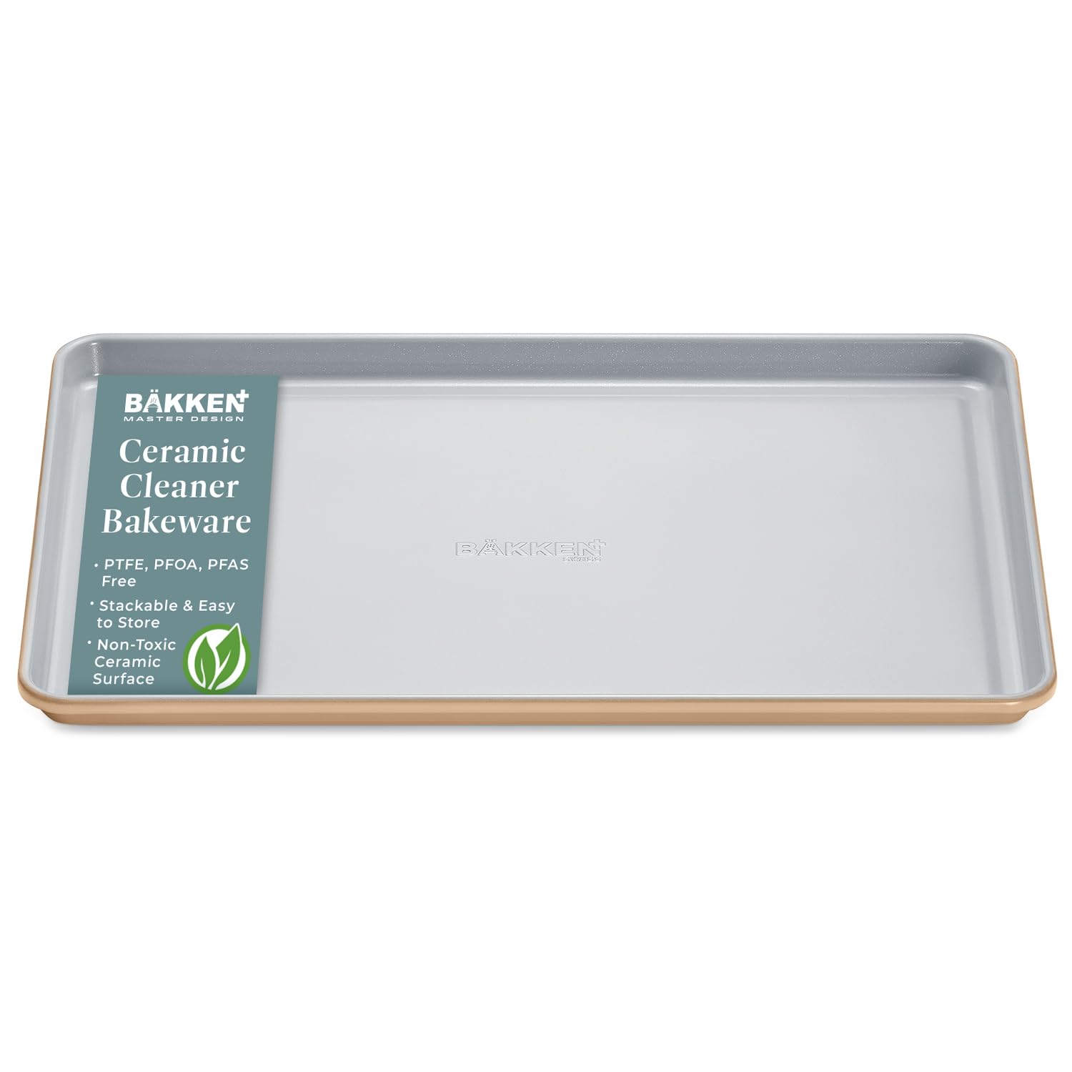 BAKKEN MASTER DESIGN Ceramic Cleaner Bakeware PTFE, PFOA, PFAS Free Stackable & Easy to Store Non-Toxic Ceramic Surface BAKKEN 1
