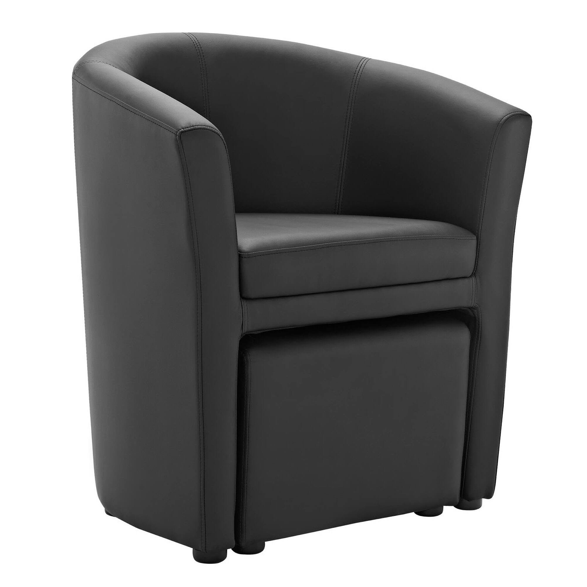 Left. Modway - Divulge Armchair and Ottoman by Modway - Black.