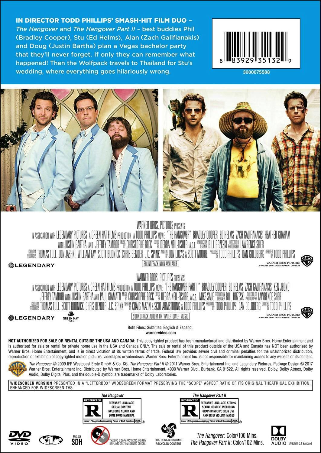 Back. The Hangover / Hangover Part II [DVD].