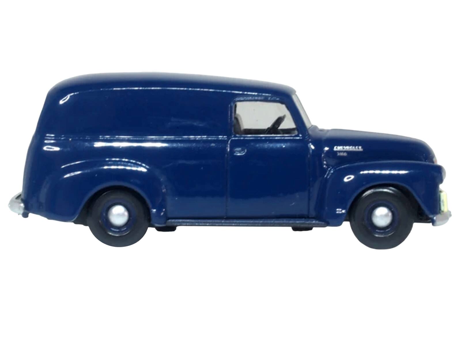 Alt View 3. Oxford Diecast - 1950 Chevrolet Panel Van Mariner Blue 1/87 (HO) Scale Diecast Model Car by Oxford Diecast.