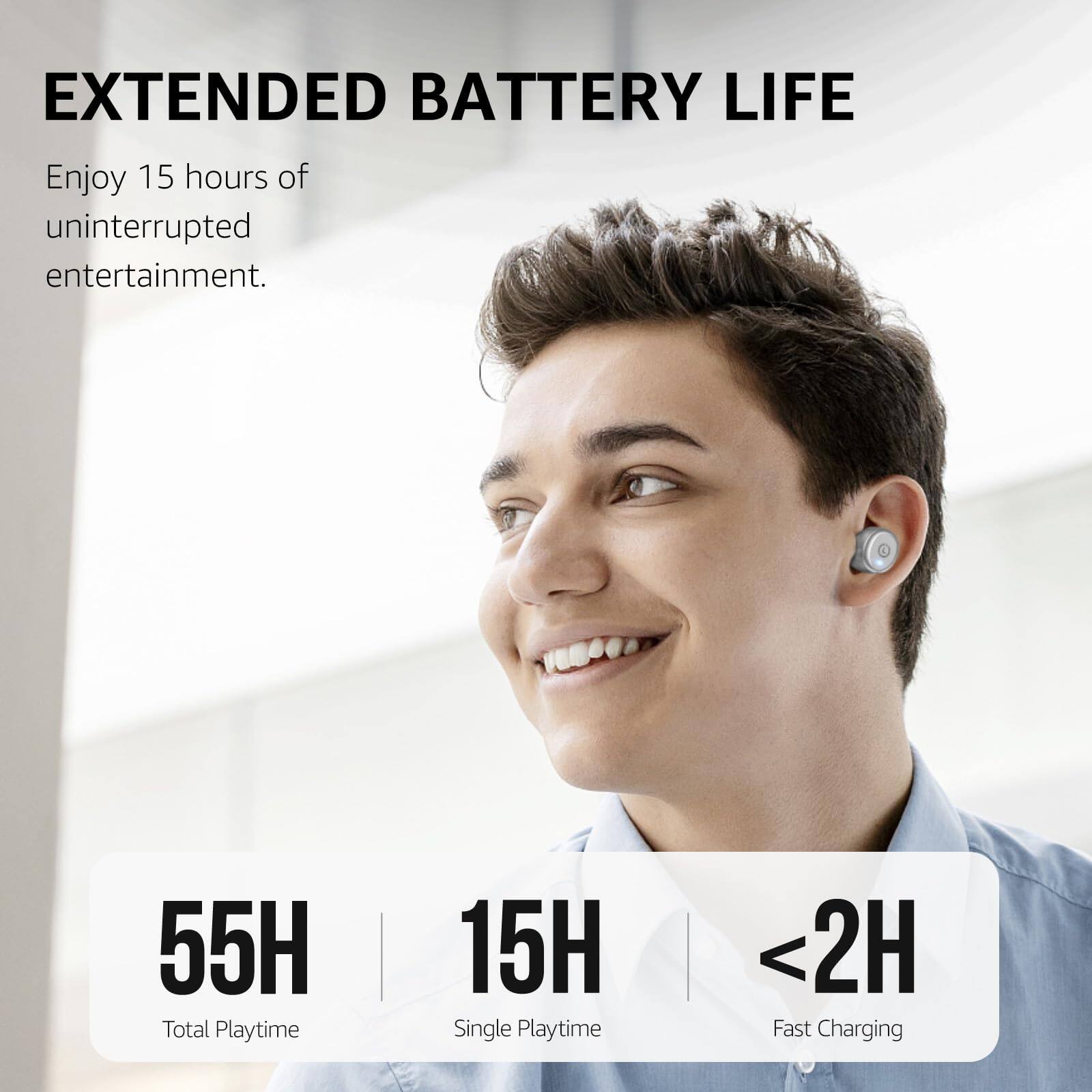 EXTENDED BATTERY LIFE
Enjoy 15 hours of uninterrupted entertainment.
55H Total Playtime
15H Single Playtime
<2H Fast Charging