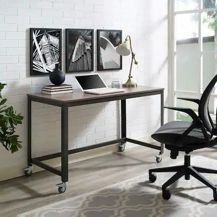 Front. Modway - Vivify Computer Office Desk by Modway - Gray Walnut.