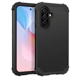UUCOVER - Rugged Protective Case for Samsung Galaxy A37 5G, Shockproof Silicone+PC Case Heavy Duty Protection Back Cover - Black