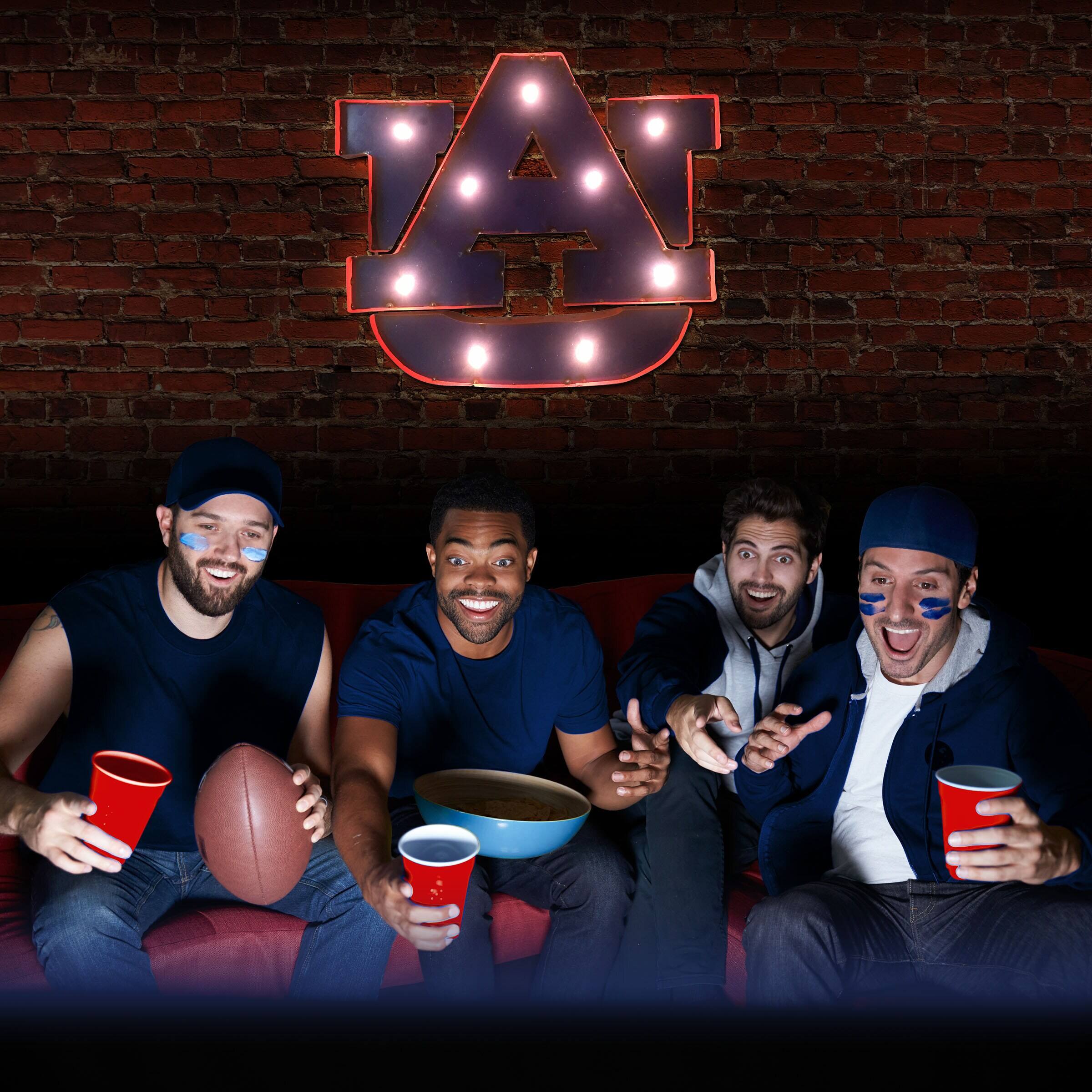 Alt View 2. Imperial - Auburn Tigers Logo Lighted Recycled Metal Sign - Multicolor.