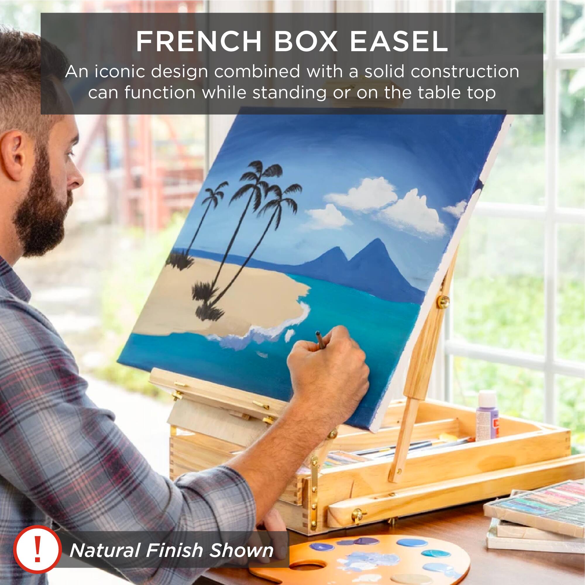FRENCH BOX EASEL

An iconic design combined with a solid construction can function while standing or on the table top

Natural Finish Shown