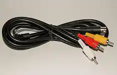 Front. Mars Devices - Composite AV Cable For Sega Genesis 2 And 3 By Mars Devices - Black.