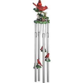 FC Design - 23" Long Northern Cardinals Round Top Wind Chime Outdoor Patio or Garden Hanging Decoration - Multi-Color