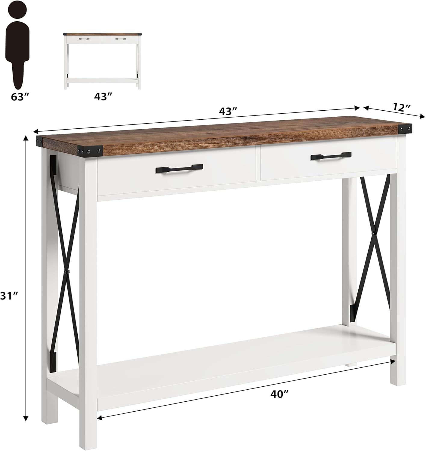 63"  
43"  
43"  
12"  
31"  
40"