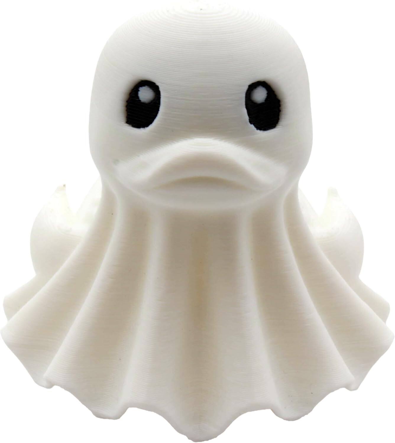 Angle. JuzToys - Cute Ghost Duck Figurine, 4x4 Ducking, Fun Car Dashboard Accessory, Spooky Halloween Ducks for Cars by PowerTRC - White.