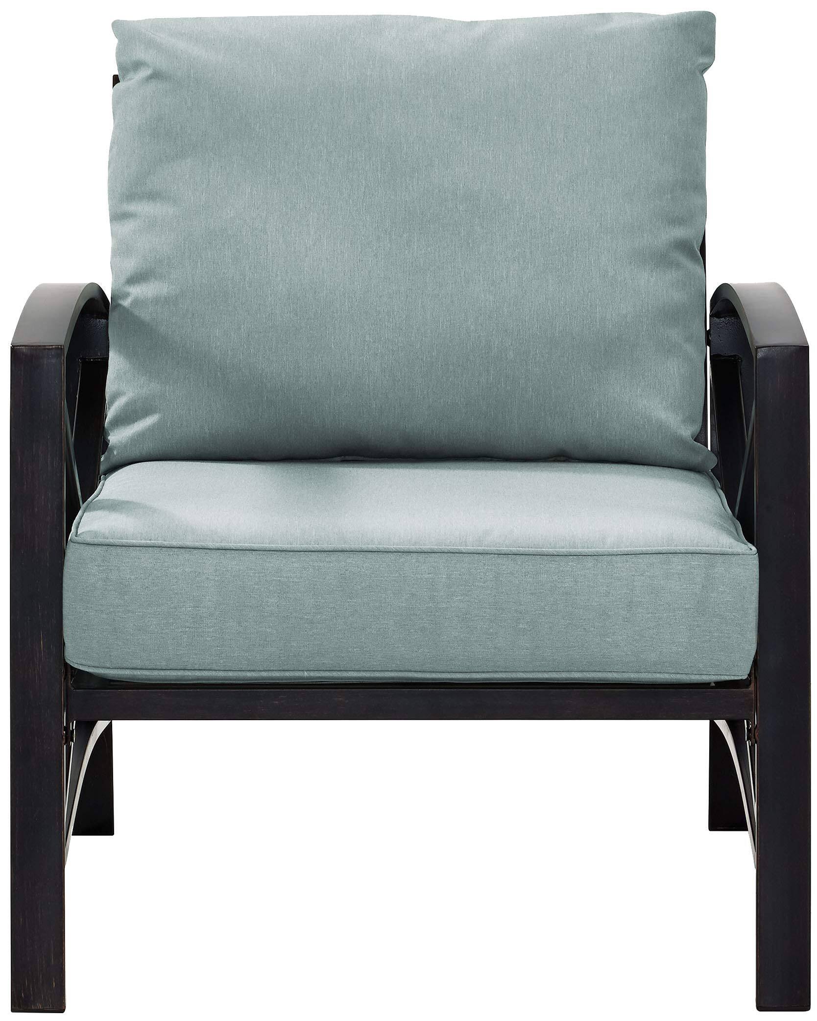 Angle. Crosley Furniture - Kaplan Outdoor Chair - Mist.