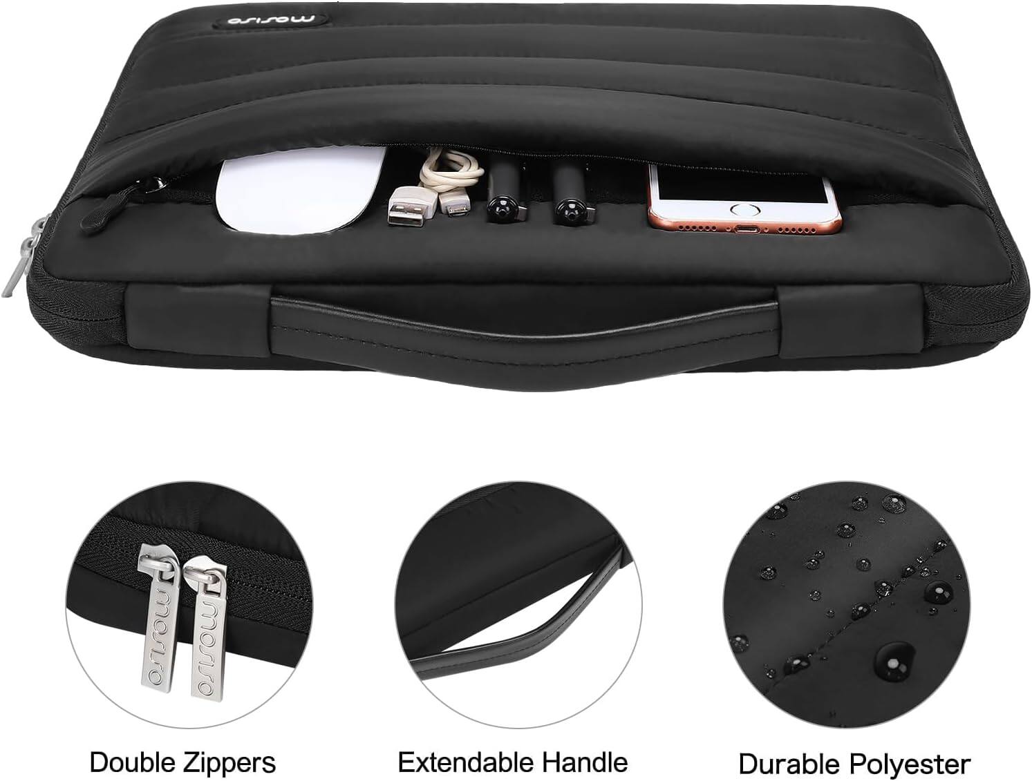 ipW moro mosso Double Zippers Extendable Handle Durable Polyester