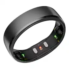 Front. RINGCONN - Gen 2 Ultra-Thin Smart Ring, Sleep Apnea Monitoring, Health Tracking, Size 14 - Matte Black.
