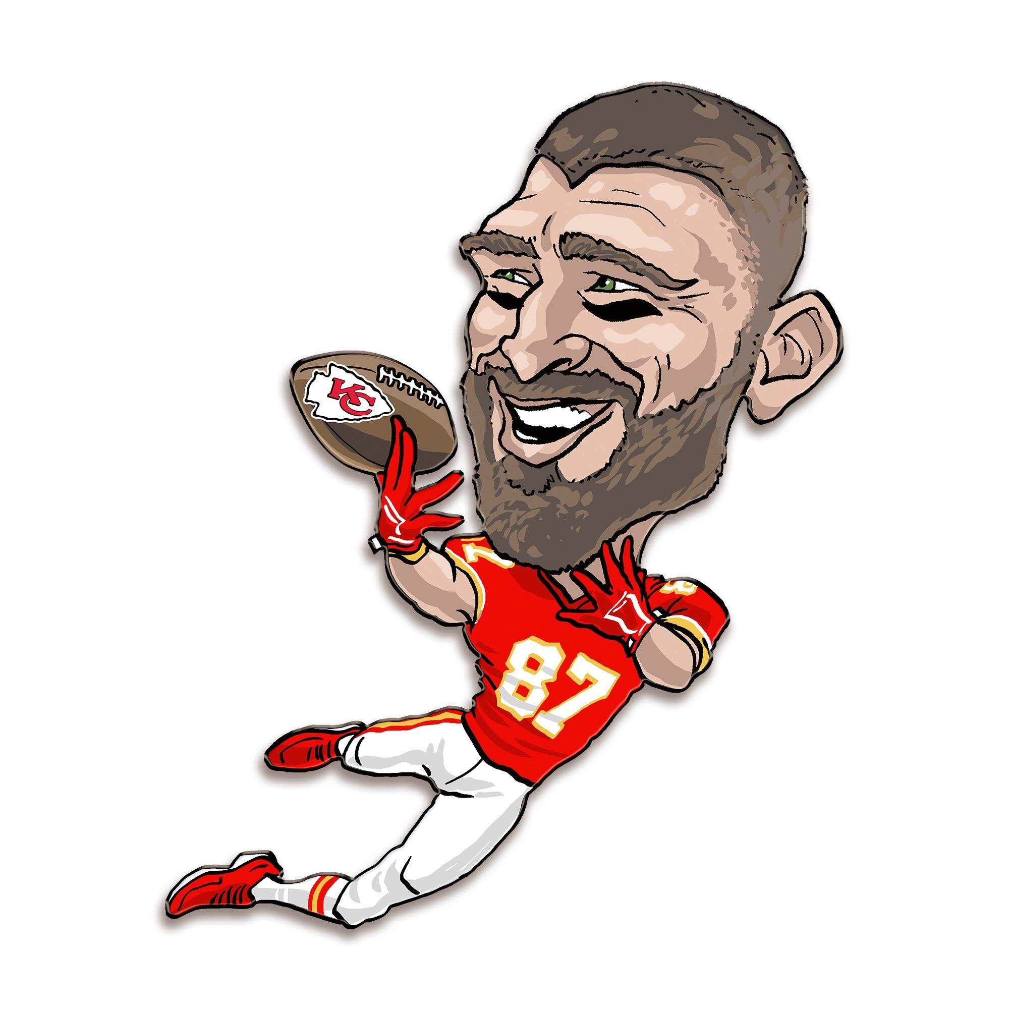 Travis Kelce Kansas City Chiefs Metal Caricature Wall Art
