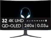 Alienware - AW3225QF 31.6" QD-OLED Curved 4K UHD 240Hz .03-ms G-SYNC Compatible Gaming Monitor with HDR (HDMI, USB-C) - Lunar Light