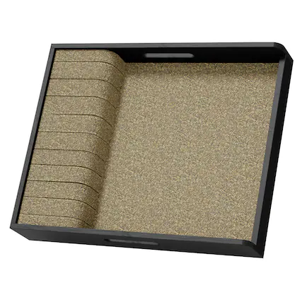 Front. Tooloton - Bamboo Drawer Organizer Tray, Knife Holder Insert for Kitchen Flatware Storage (Large, Black) - Black.