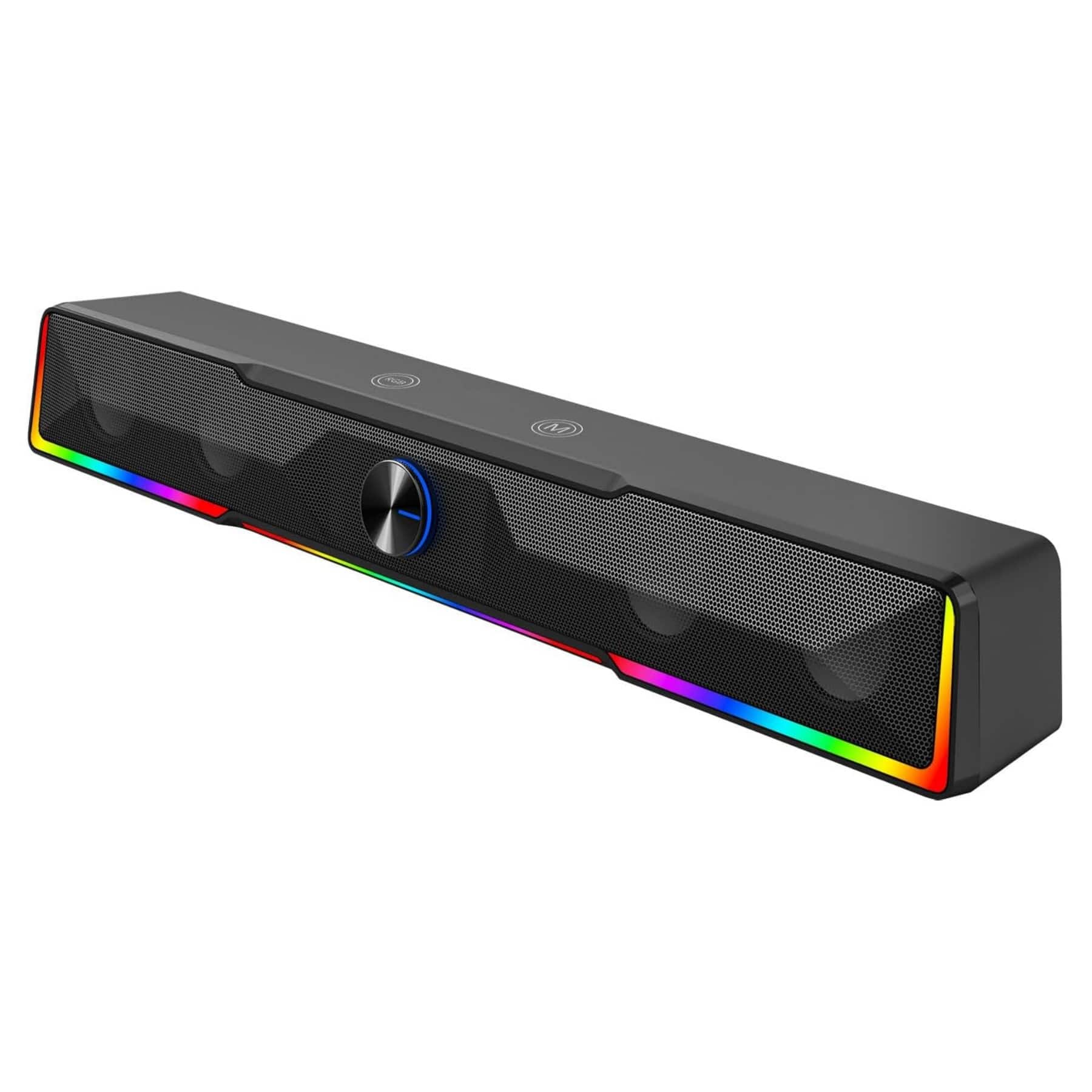 Dazzed Corner - Computer Speaker,Bluetooth/USB Soundbar with RGB Backlit - Black