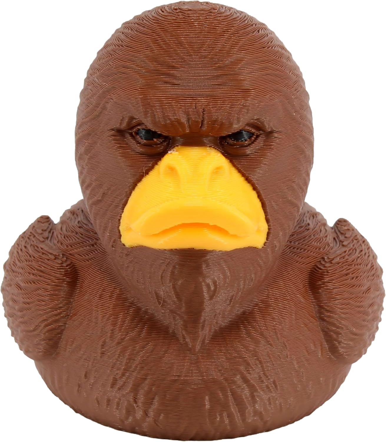 Angle. JuzToys - Bigfoot Duck Figurine, Sasquatch Duck for Cars, Car Ducking, Funny Dashboard Accessory, 3D Printed Bigfoot by PowerTRC - Brown.
