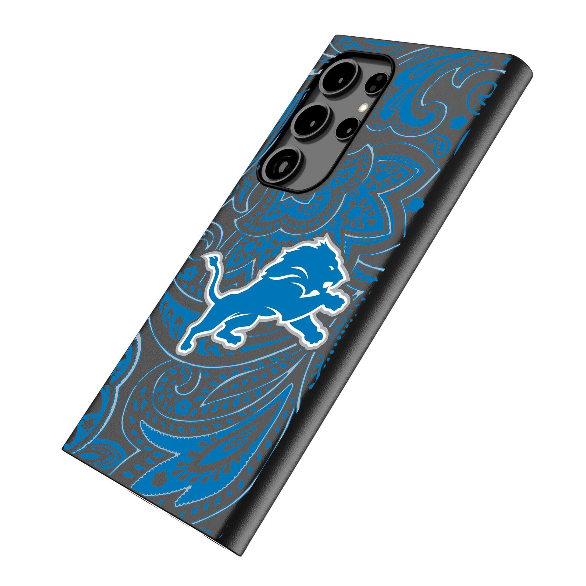 Alt View 1. Keyscaper - Detroit Lions Paisley Galaxy Magnetic Bump Case - S25 - Black.