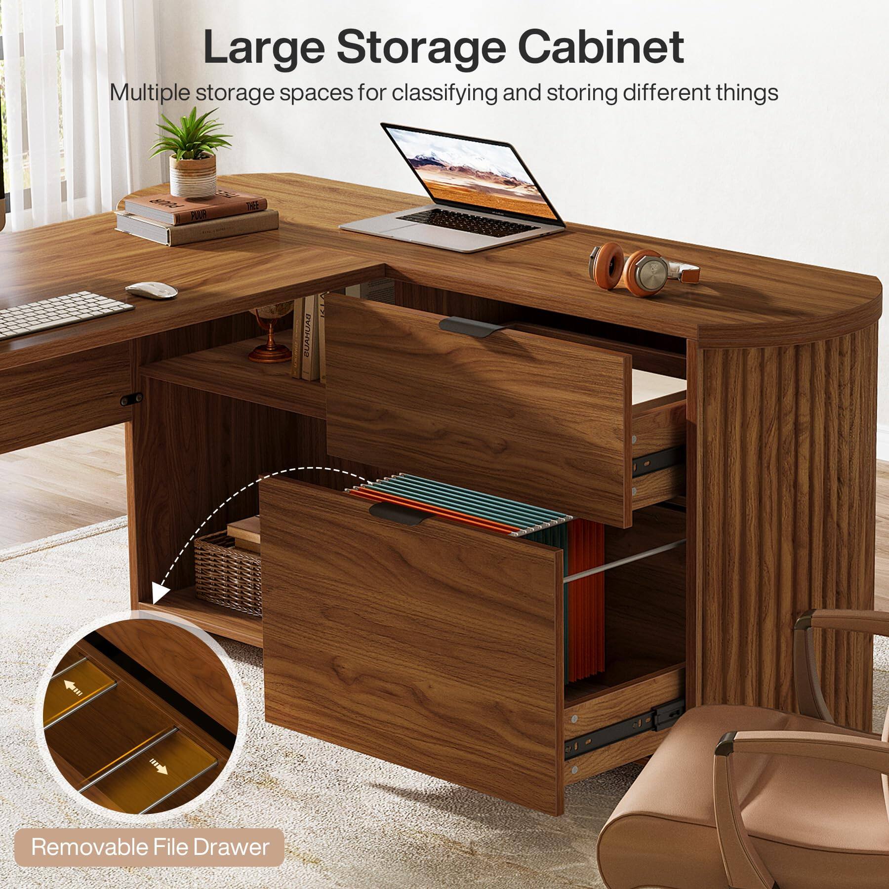 Large Storage Cabinet  
Multiple storage spaces for classifying and storing different things  

Removable File Drawer