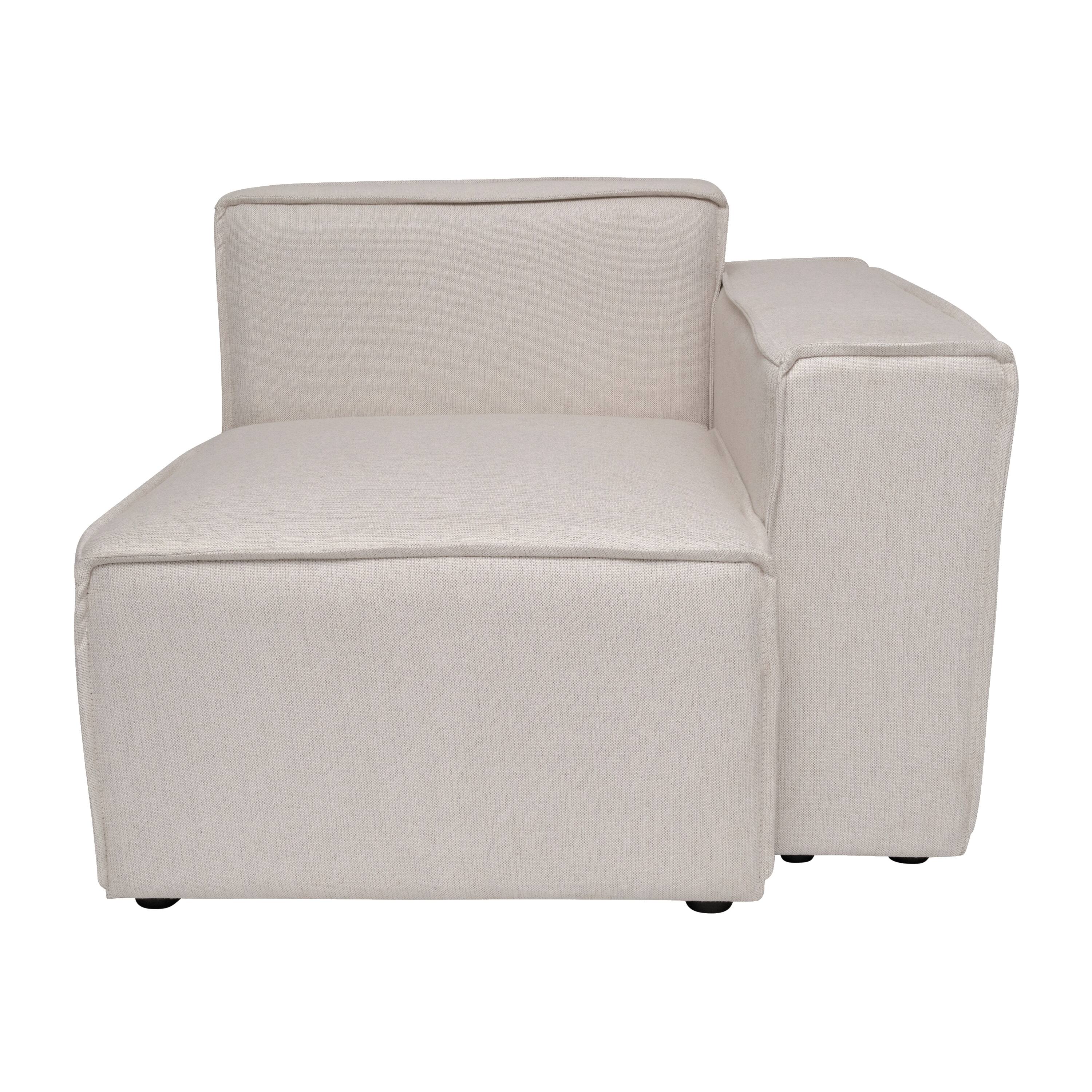 Alt View 9. Emma + Oliver - Farmount Modular Right Side Armchair with Arm Rest - Cream.