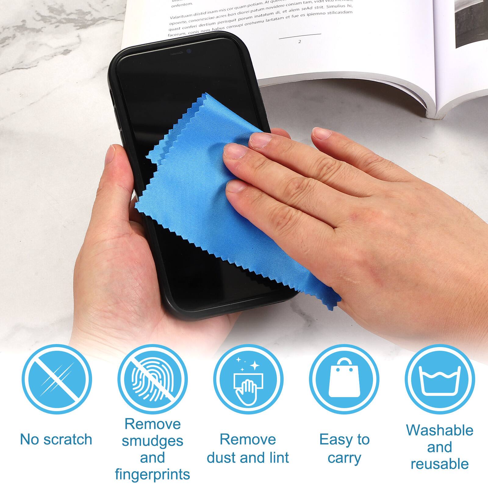 - No scratch
- Remove smudges and fingerprints
- Remove dust and lint
- Easy to carry
- Washable and reusable