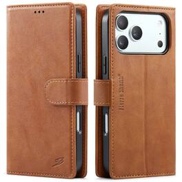 UUCOVER - Detachable Magnetic Card Wallet RFID Blocking Case for iPhone 17 Pro Max PU Leather Stand Compatible with MagSafe Cover - Brown