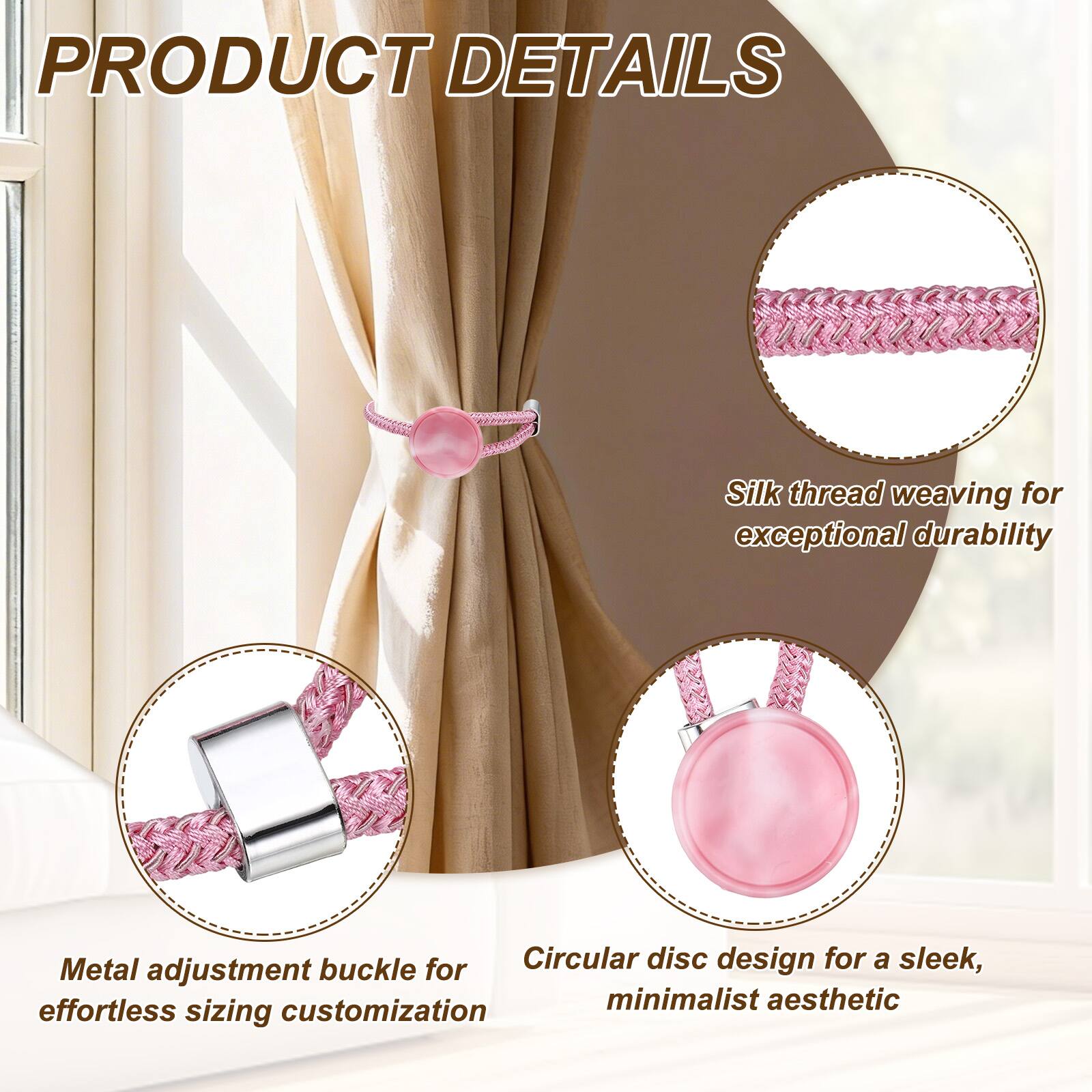 PRODUCT DETAILS

- Silk thread weaving for exceptional durability
- Metal adjustment buckle for effortless sizing customization
- Circular disc design for a sleek, minimalist aesthetic