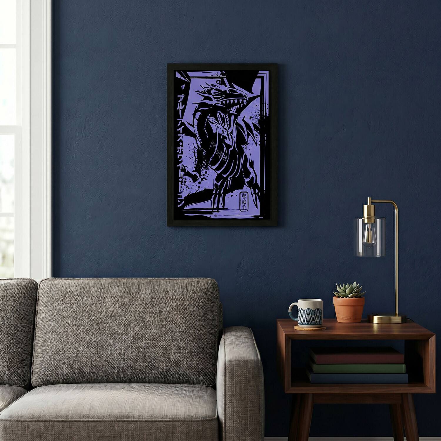 Alt View 2. PopMarket - Yu-Gi-Oh! - Blue-Eyes White Dragon - 11x17 Framed Gel Coat - Multicolor.
