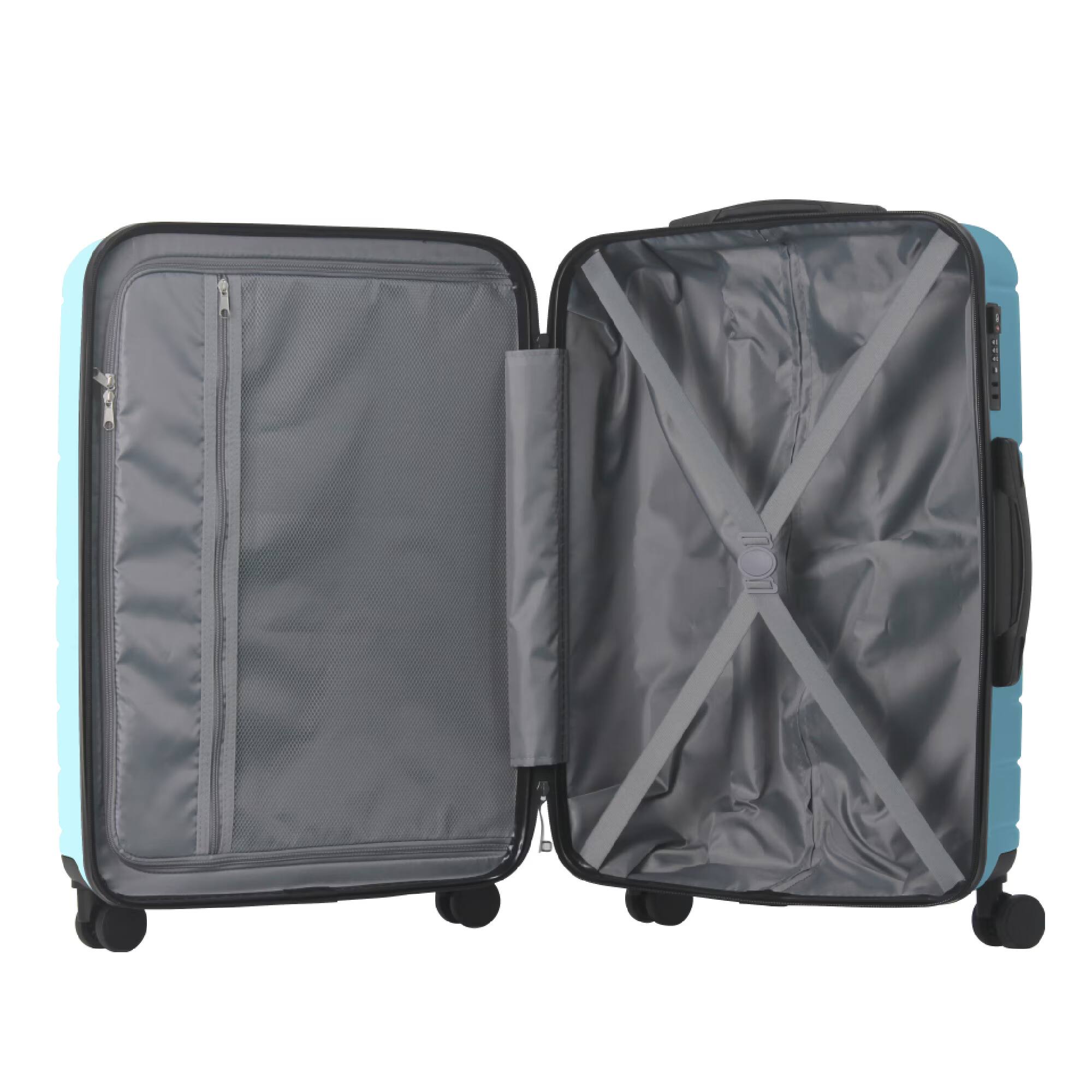 Alt View 10. Bestier - 3-Piece ABS Hardshell Luggage Set (20”/24”/28”) with TSA Lock, Spinner Wheels & Lightweight Design - Sky Blue.