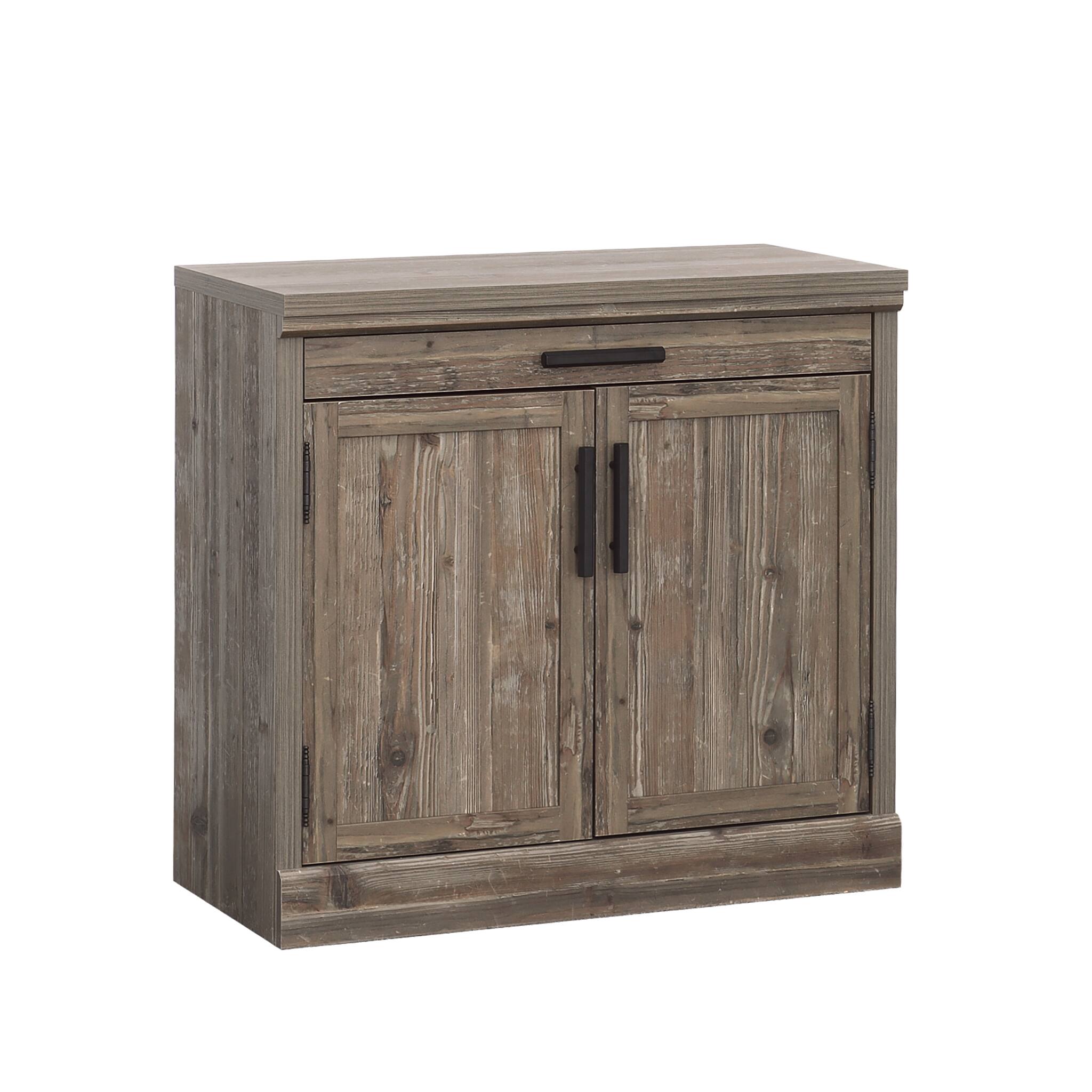 Front. Sauder - Aspen Post Storage Cabinet - Pebble Pine.
