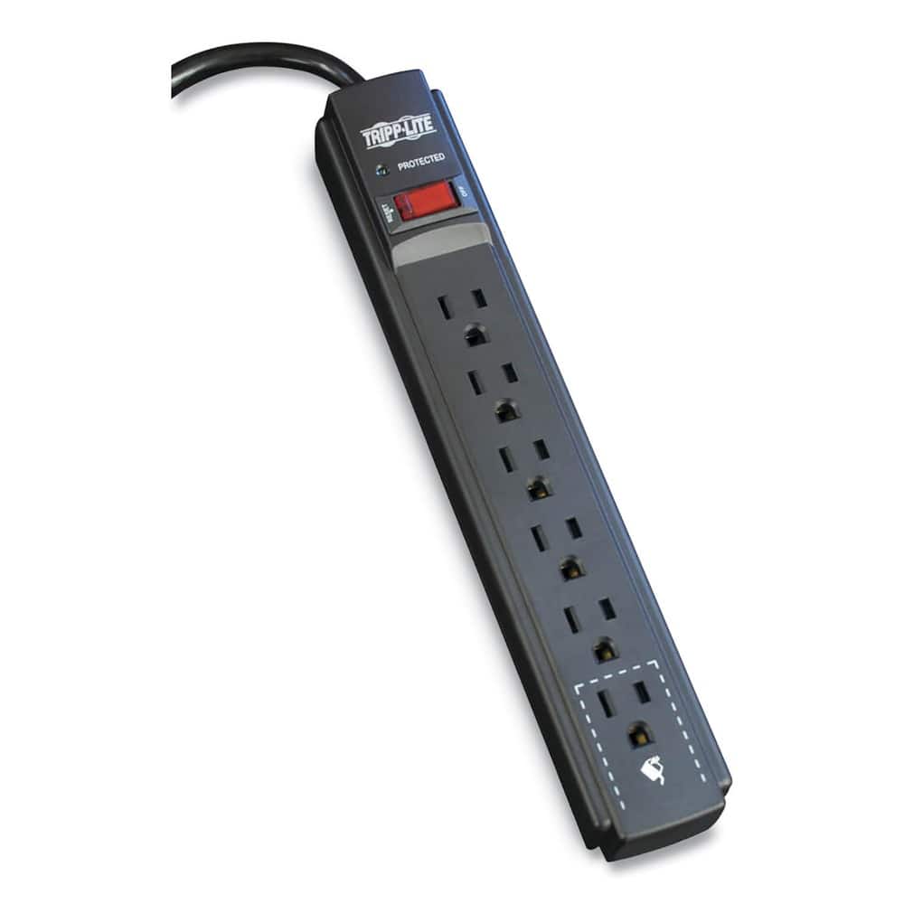 Tripp Lite - TLP606B 6 AC Outlets 6 ft. Cord 790 J Protect It! Surge Protector - Black