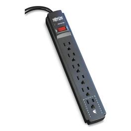 Tripp Lite - TLP606B 6 AC Outlets 6 ft. Cord 790 J Protect It! Surge Protector - Black