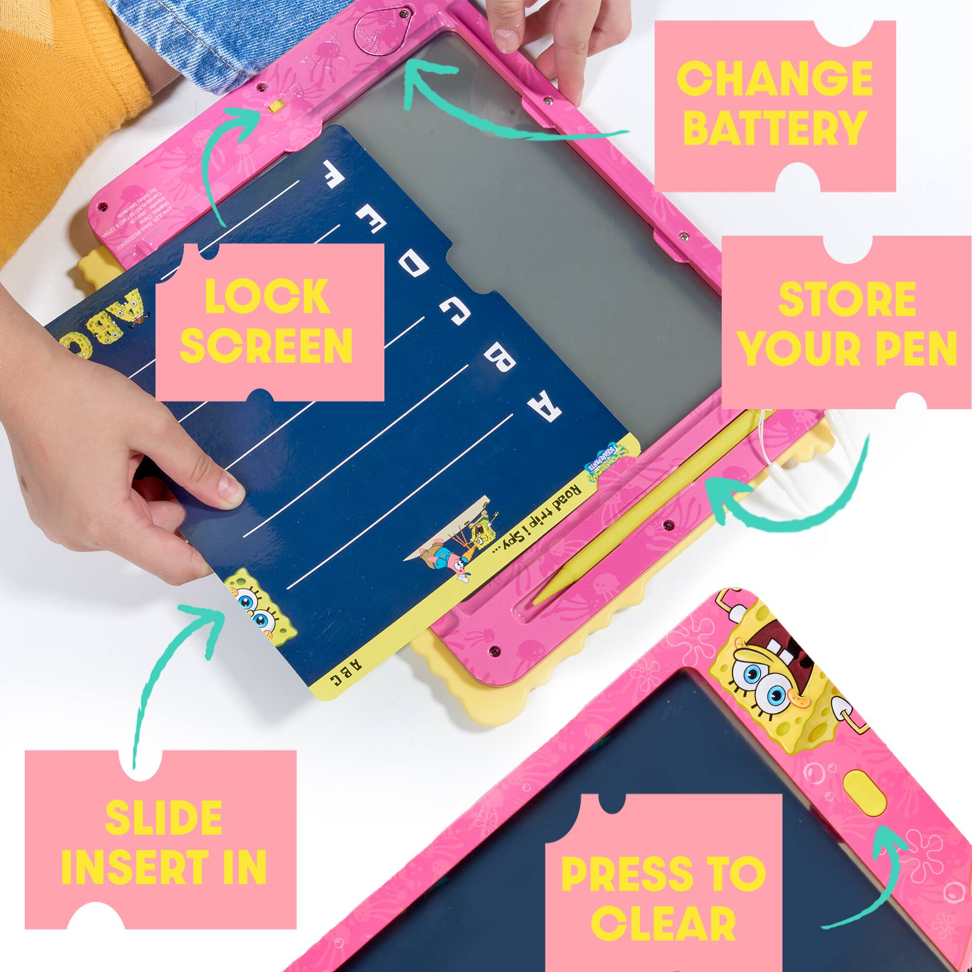 - Change Battery
- Lock Screen
- Store Your Pen
- Slide Insert In
- Press to Clear