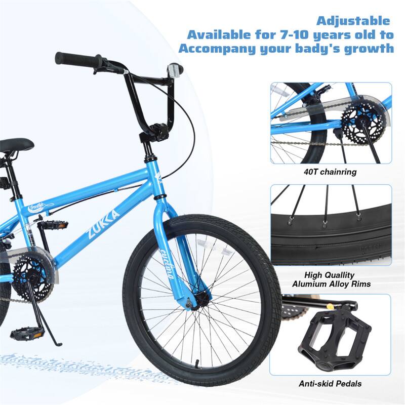 Adjustable  
Available for 7-10 years old to accompany your baby's growth  

40T chainring  

High Quality Aluminum Alloy Rims  

Anti-skid Pedals