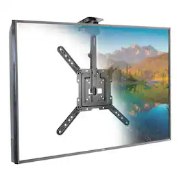 Mount-It! - Fold-Down Ceiling TV Mount – Fits 23″–55″, Up to 44 lb, 90° Tilt, ±45° Swivel - Black