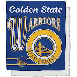 Pegasus - Golden State Warriors 50" x 60" Retro Emblem Flannel Fleece Sherpa Blanket - Multicolor