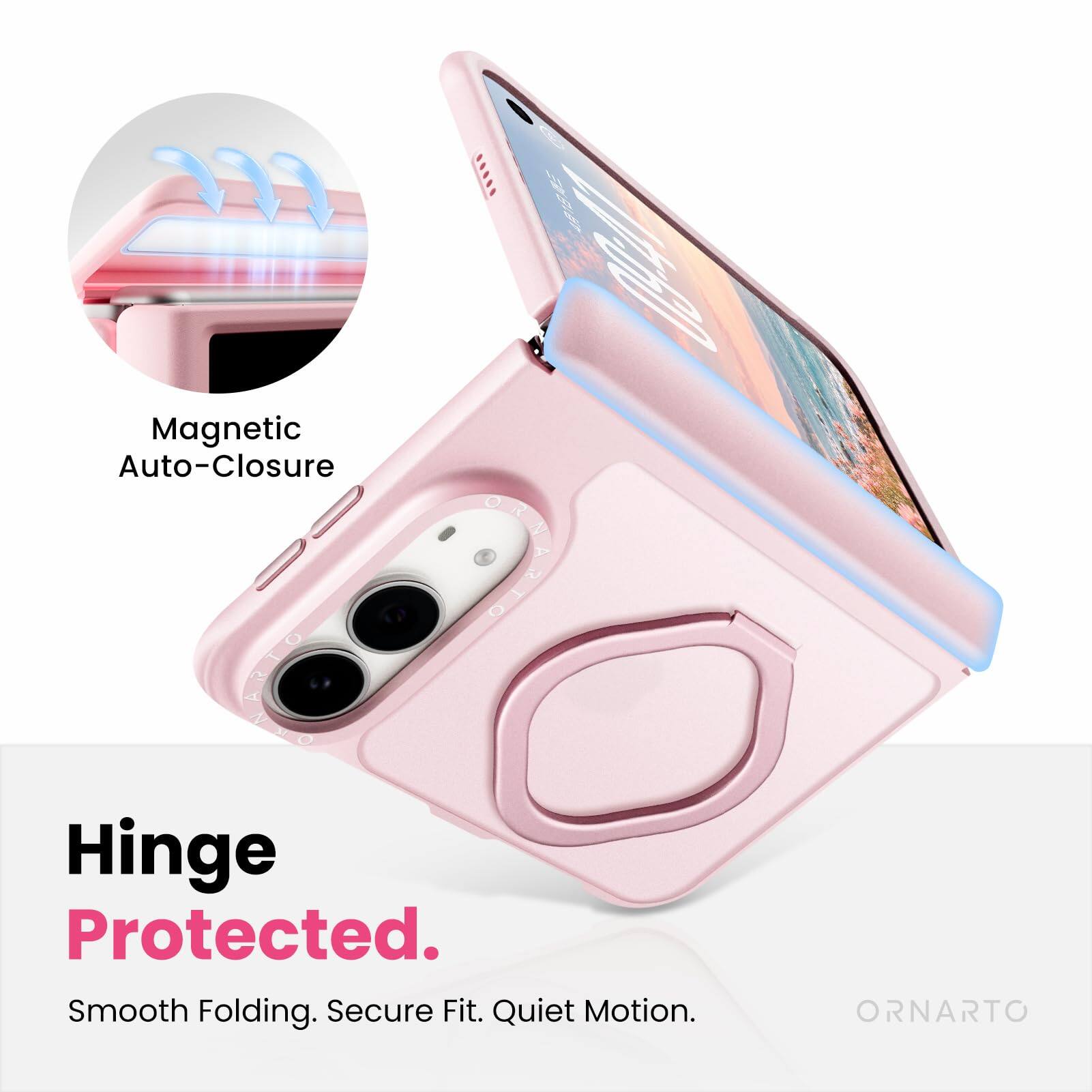Magnetic Auto-Closure Hinge Protected. Smooth Folding. Secure Fit. Quiet Motion.
ORNARTO