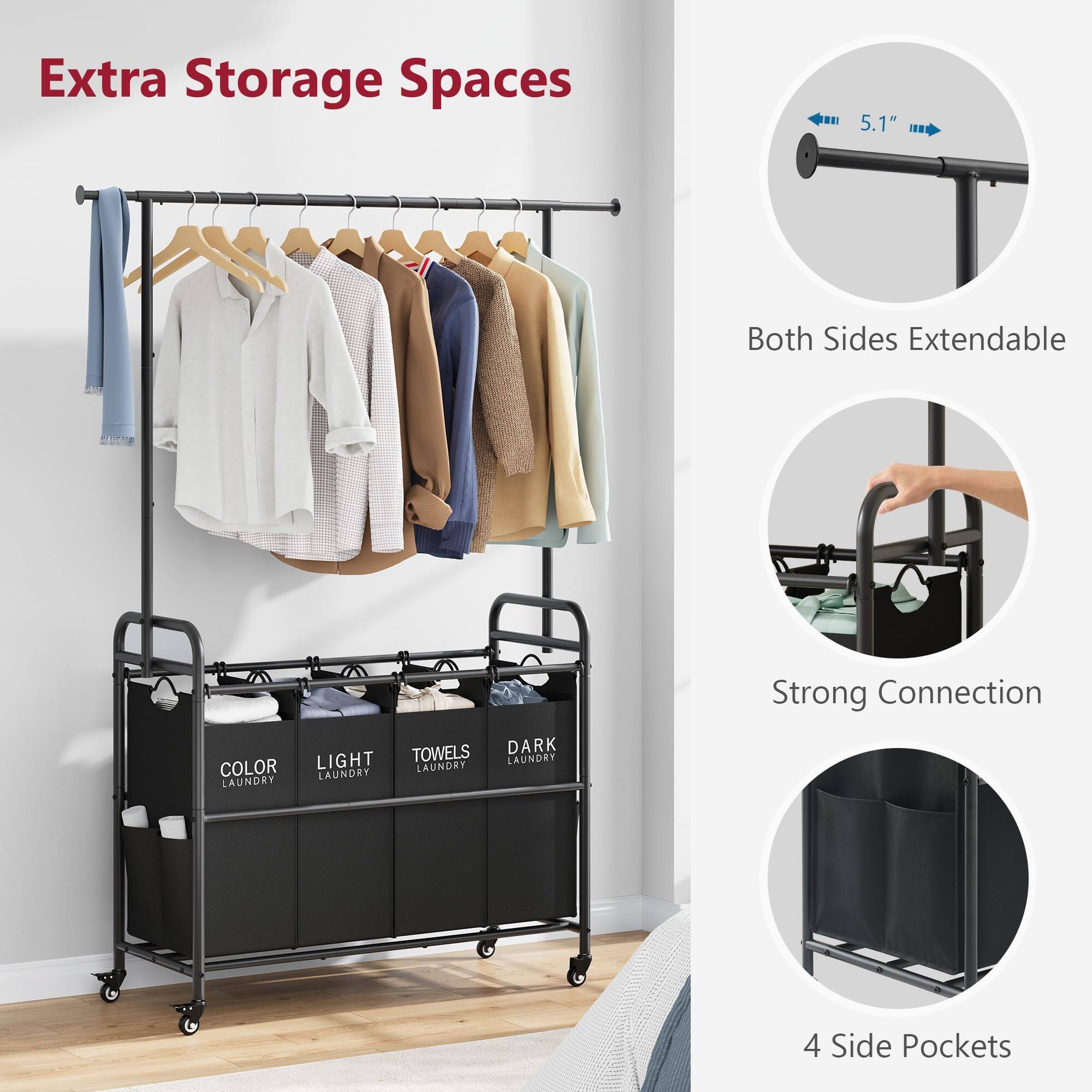 Extra Storage Spaces

- Both Sides Extendable
- Strong Connection
- 4 Side Pockets

5.1"