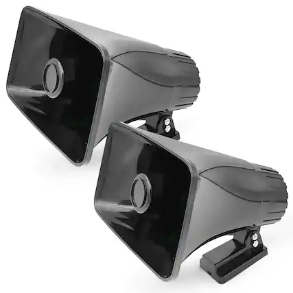 Front. Pyle - Pyle 8" PA Horn Speaker for Indoor/Outdoor Use, 65W Peak Power, Black, 2 Pack - Black.