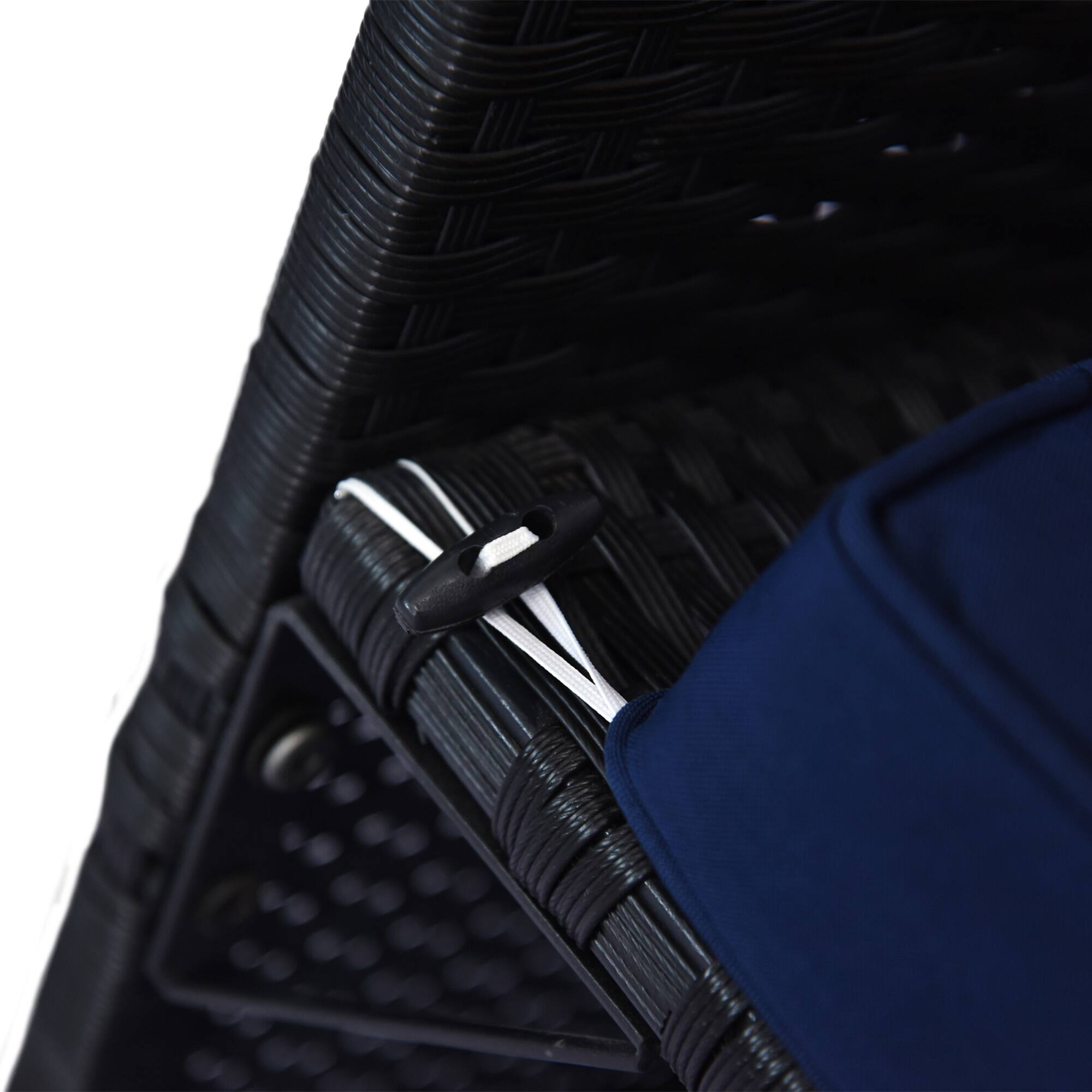 Alt View 7. Outsunny - 3 Piece Patio Furniture Set, Rattan Outdoor Sofa Set with Chaise Lounge & Loveseat, Soft Cushions - Black.