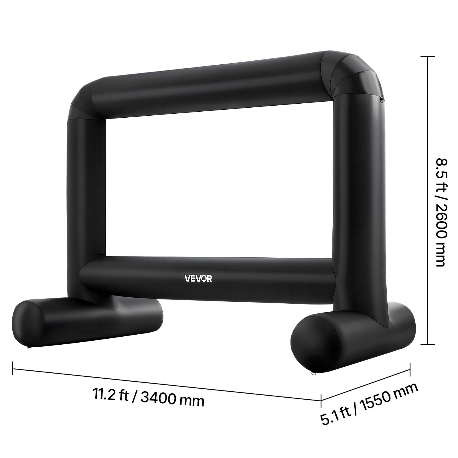 VEVOR 8.5 ft / 2600 mm  
11.2 ft / 3400 mm  
5.1 ft / 1550 mm