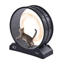 VEVOR - Cat Exercise Wheel, 31.5 in, Large Cat Running Wheel with Secure Brake & Carpeted Runway, Quiet Operation Cat Treadmill - Black