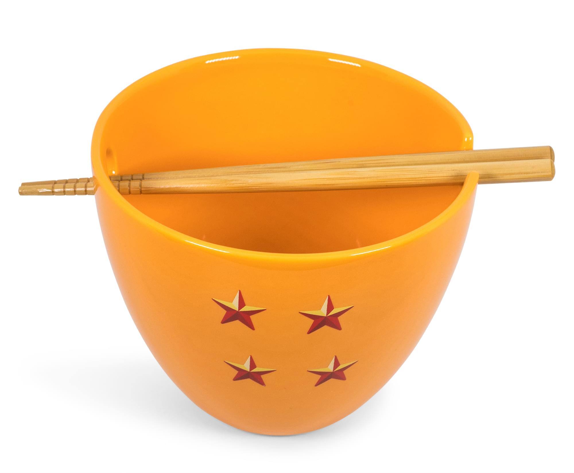 Alt View 10. Just Funky - Dragon Ball Z 4-Star Ball Ceramic Noodle Bowl & Chopsticks Set | 16 Ounce Dish - Orange.