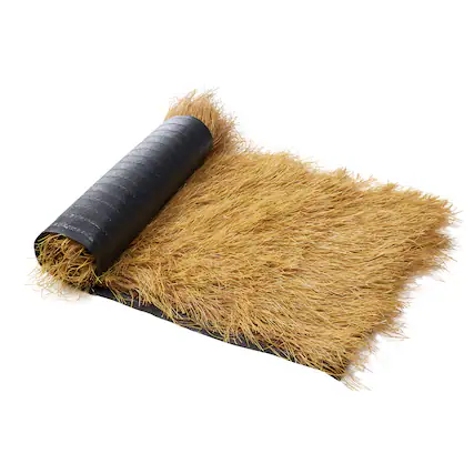 Front. VEVOR - Artificial Thatch Grass Roof, 1.3 x 3.9 ft Tiki Bar Hut Thatch Roofing Roll, Waterproof & Fire-Resistant - Yellow.