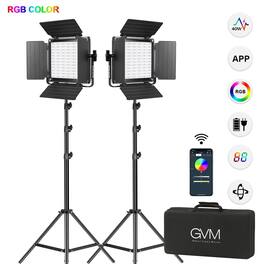 GVM - 800D-RGB LED Studio 2-Video Light Kit