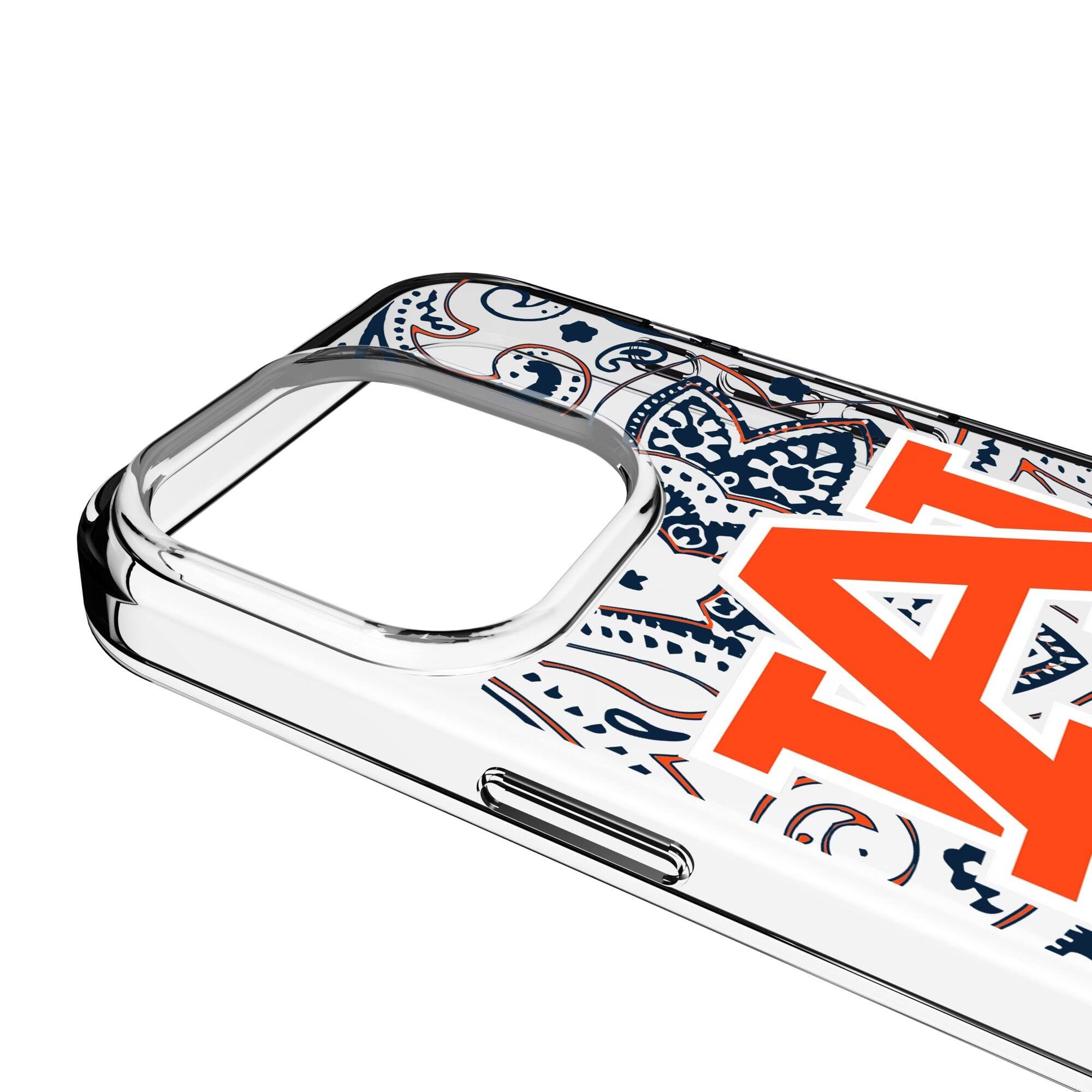 Alt View 2. Keyscaper - Auburn Tigers iPhone Paisley Design Clear Case - 16 Pro - Multicolor.
