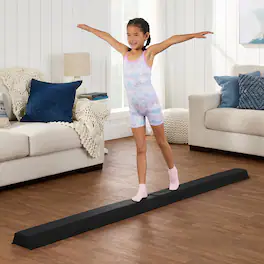 Best Choice Products - 8ft Folding Floor Balance Beam 2-Panel for Gymnastics Practice, Exercise - Black