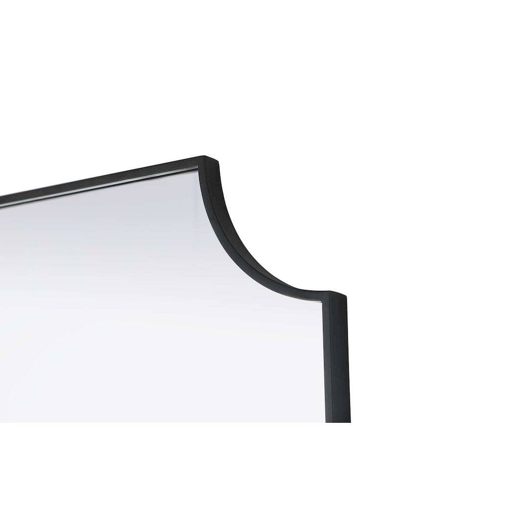 Back. Elegant Kitchen and Bath - Notched Metal Mirror 30x36 inch in Black - Black.